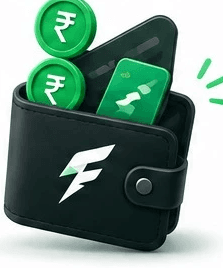 A wallet with rupee coins and the FinStreak mark